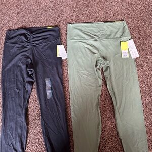 All in Motion Black and Green Leggings 2 Pair